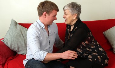 Naughty granny fucking and sucking her toy boy