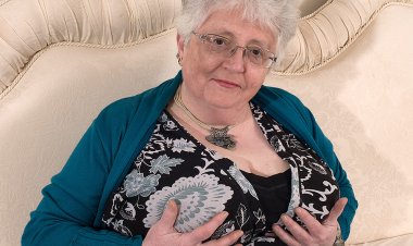 Big Breasted British Granny Playing With Herself