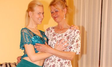 Two Blonde Old And Young Lesbians Have Fun