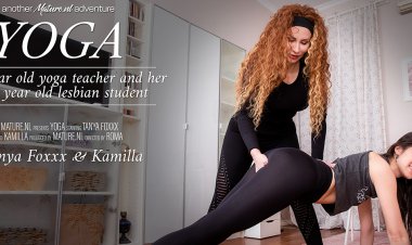 Old and young lesbian yoga class goes wicked