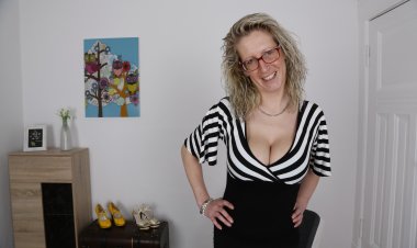 Naughty German housewife showing off her dirty mind