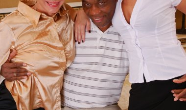 Two naughty bisexual housewives share a big hard black cock