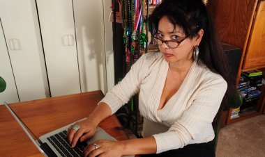 Naughty Asian American housewife getting frisky