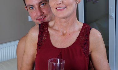 Horny housewife doing her toy boy