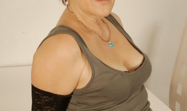 Naughty European housewife pleasing herself