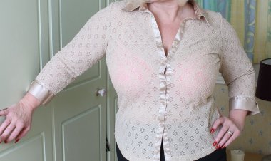 Big breasted British mature lady doing her toy boy