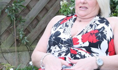 Naughty British housewife getting dirty in the garden