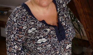 Big breasted German housewife playing with her toy boy