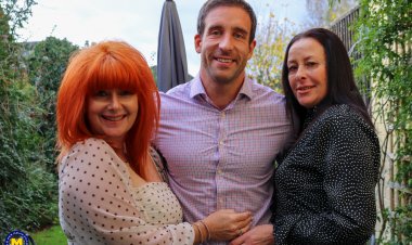 Two mature friends share a young salesman in a horny threesome