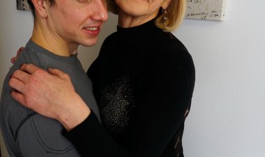 Horny mature lady playing with her younger lover