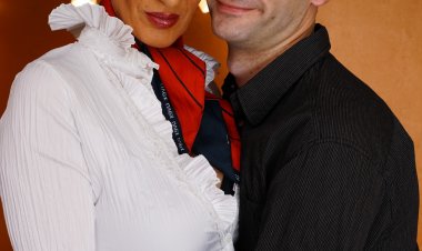 Naughty housewife playing with her younger lover