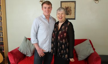 British mature lady playing with her toy boy