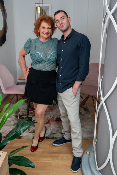 Horny granny getting fucked by the younger man next door