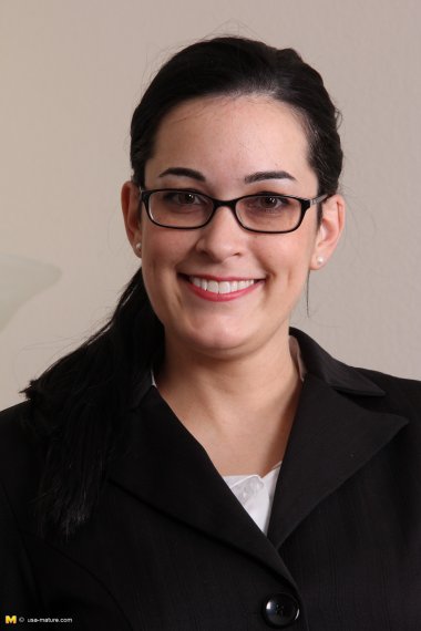 Hairy American housewife getting wet in the office