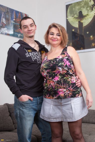 Big breasted housewife fucking her younger lover