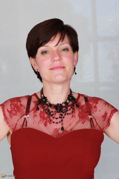 Naughty British housewife getting frisky