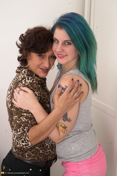 Kinky babe having fun with a mature lesbian