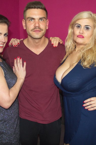 Two naughty Spanish housewives share one guy