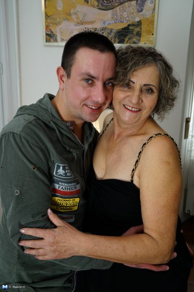 Horny mature lady playing with her younger lover