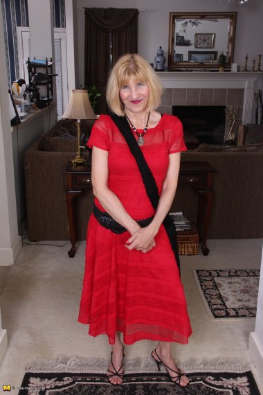 Naughty American mature lady teasing and playing