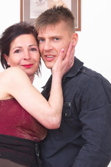 Naughty housewife playing with her horny toy boy