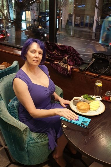 Big breasted mature lady playing with her pussy