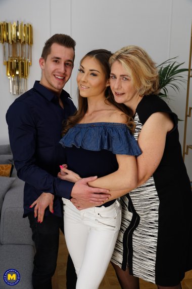 Young couple gets caught by Camilla who joins in