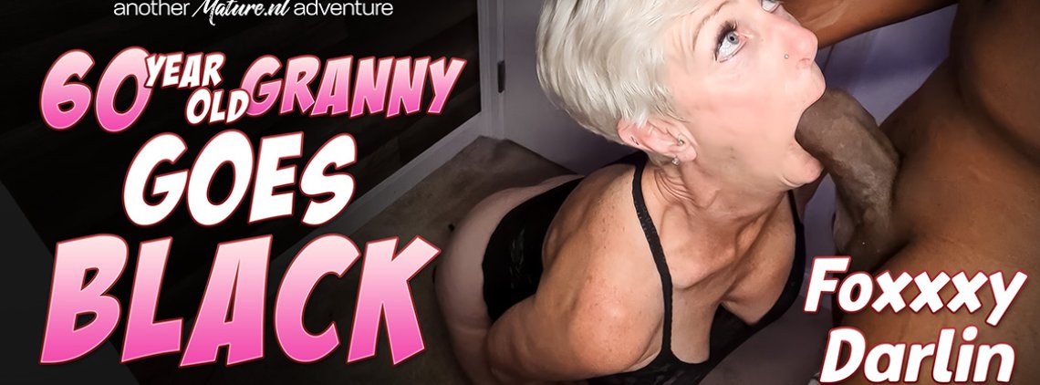 60 year old grandma Foxxxy Darlin goes interracial and for a BBC at a work party!